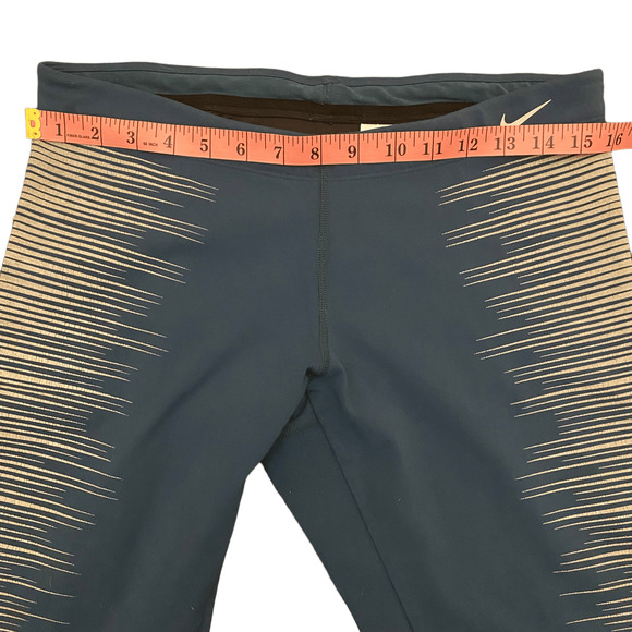 NIKE Flash Reflective Running Leggings Teal Large - Picture 6 of 7